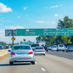 Traffic on 101 freeway in Los Angeles. California, USA