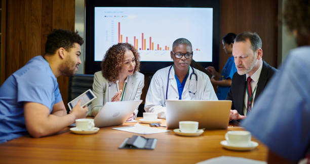 pharmaceutical representatives with medical team